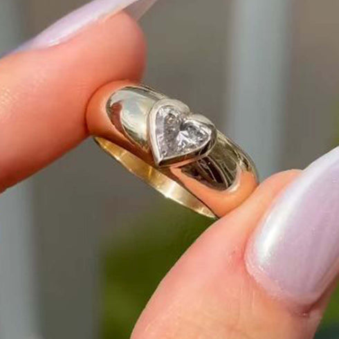 Heart 1.20ct Moissanite Diamond Ring - Glamour Elegance with 18K Gold Vermeil